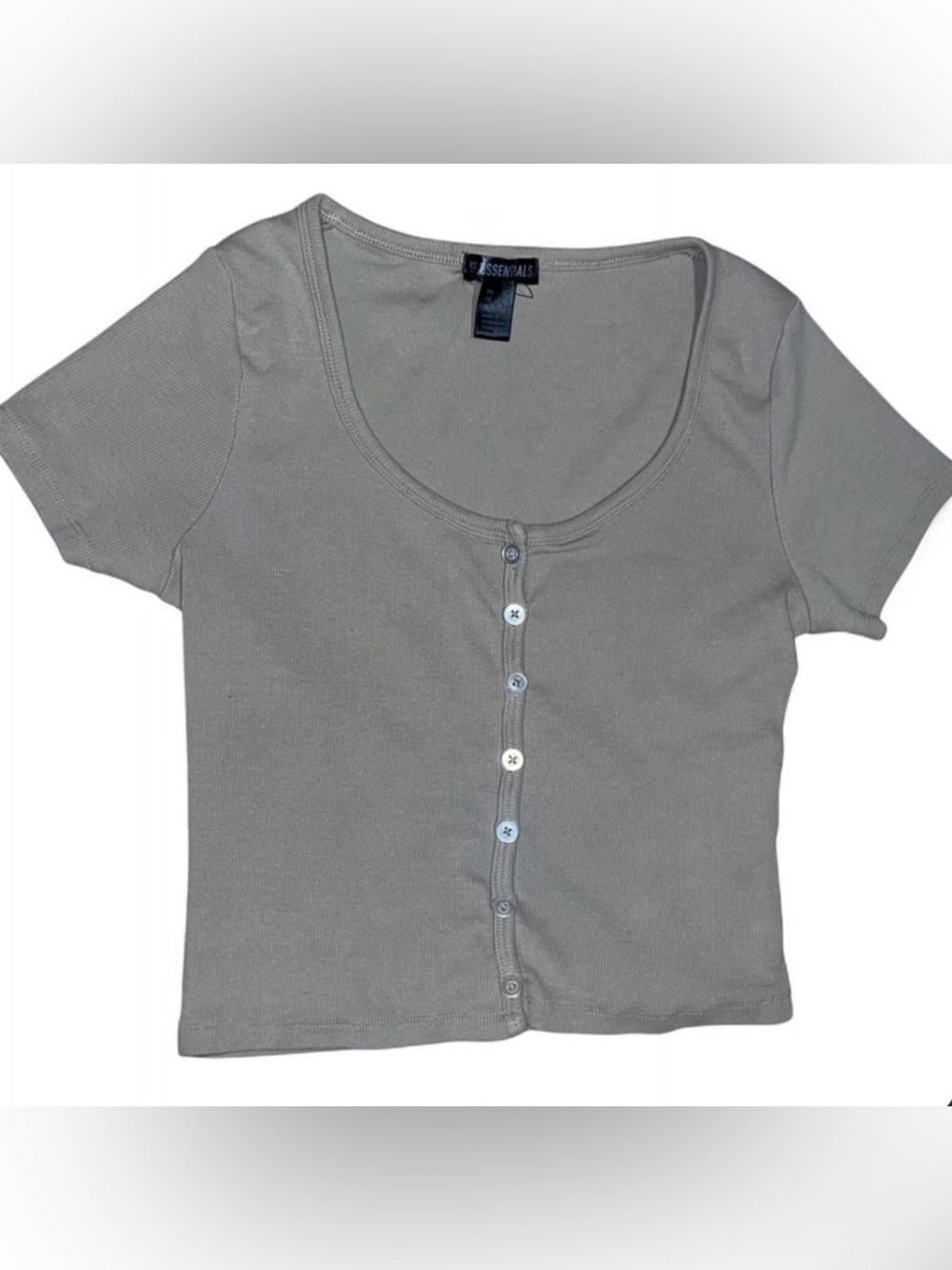 Tan/beige tight fitting crop top SWS ESSENTIAL (URBAN PLANET)